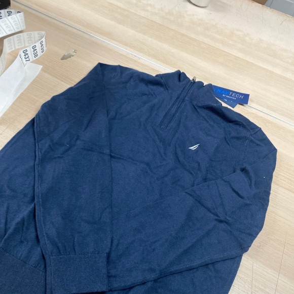 Nautica SR3704 Quarter Zip Sweater Blue Size SMALL - Picture 2 of 7